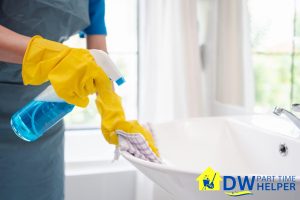 How Frequently Should You Engage a Professional Part Time Cleaner in Singapore? 3 cleaner-wiping-the-lavatory-basin-how-frequently-should-you-engage-a-professional-part-time-cleaner-in-singapore-part-time-cleaner-dw-part-time-helper-singapore