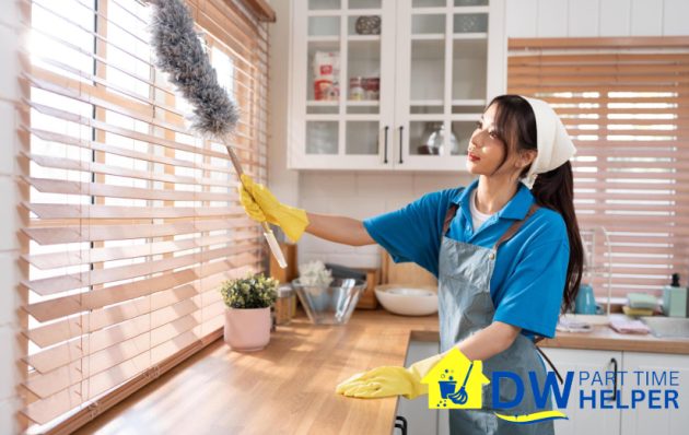 9 Qualities Reliable Part Time Cleaning Services Should Have in Singapore 12 cleaner-dusting-the-blinds-9-qualities-reliable-part-time-cleaning-services-should-have-part-time-cleaning-dw-part-time-helper-singapore