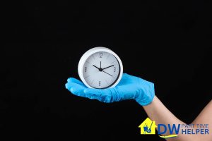 cleaner-holding-a-clock-6-benefits-of-using-eco-friendly-products-for-diy-weekly-house-cleaning-in-singapore-weekly-house-cleaning-dw-part-time-helper-singapore